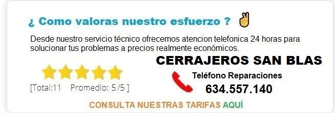 cerrajeros San Blas precios